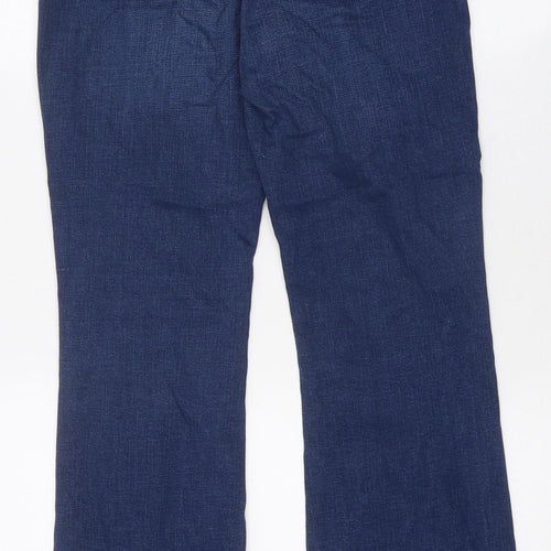 Marks and Spencer Womens Blue 100% Cotton Flared Jeans Size 10 L29 in Regular Zip