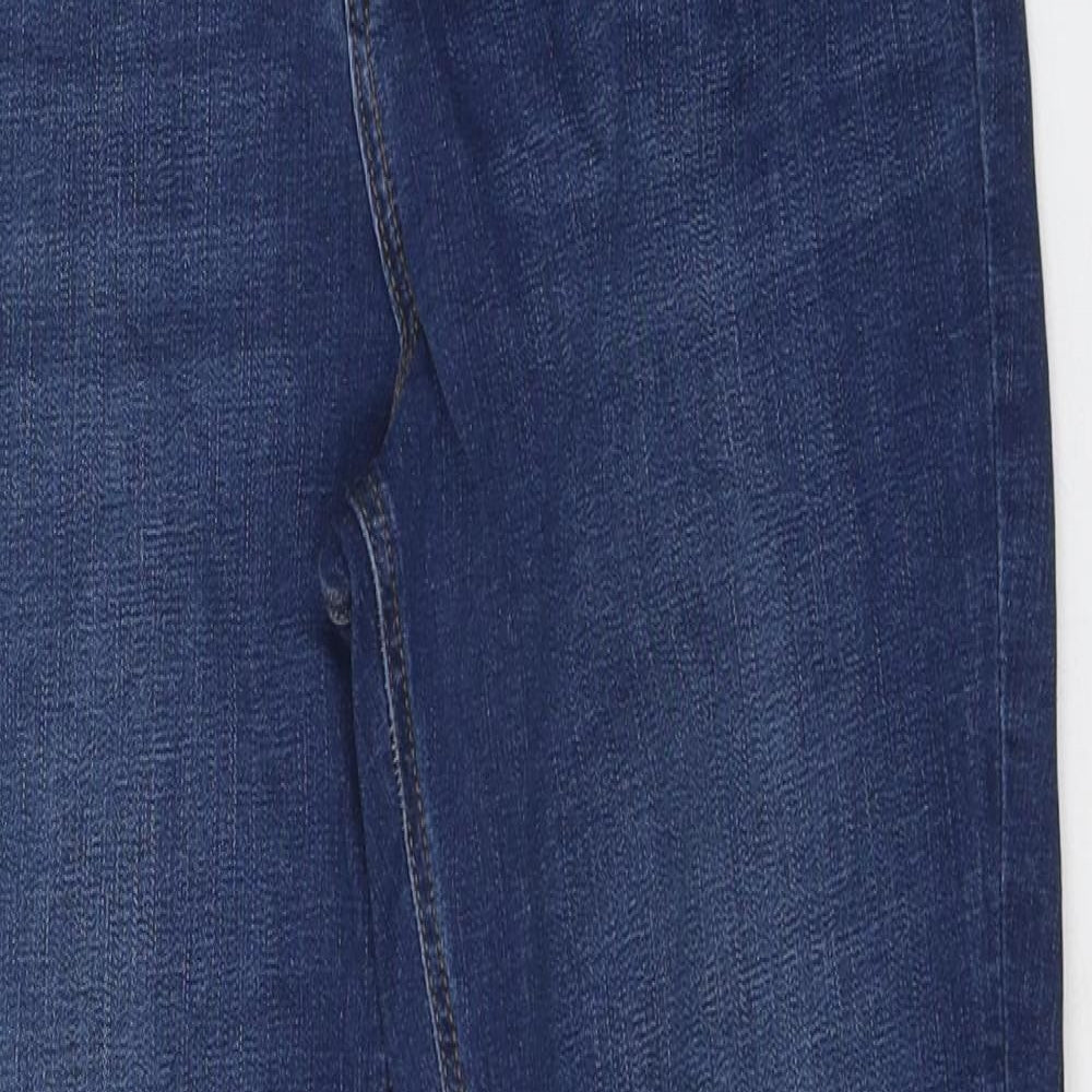 Marks and Spencer Womens Blue 100% Cotton Flared Jeans Size 10 L29 in Regular Zip
