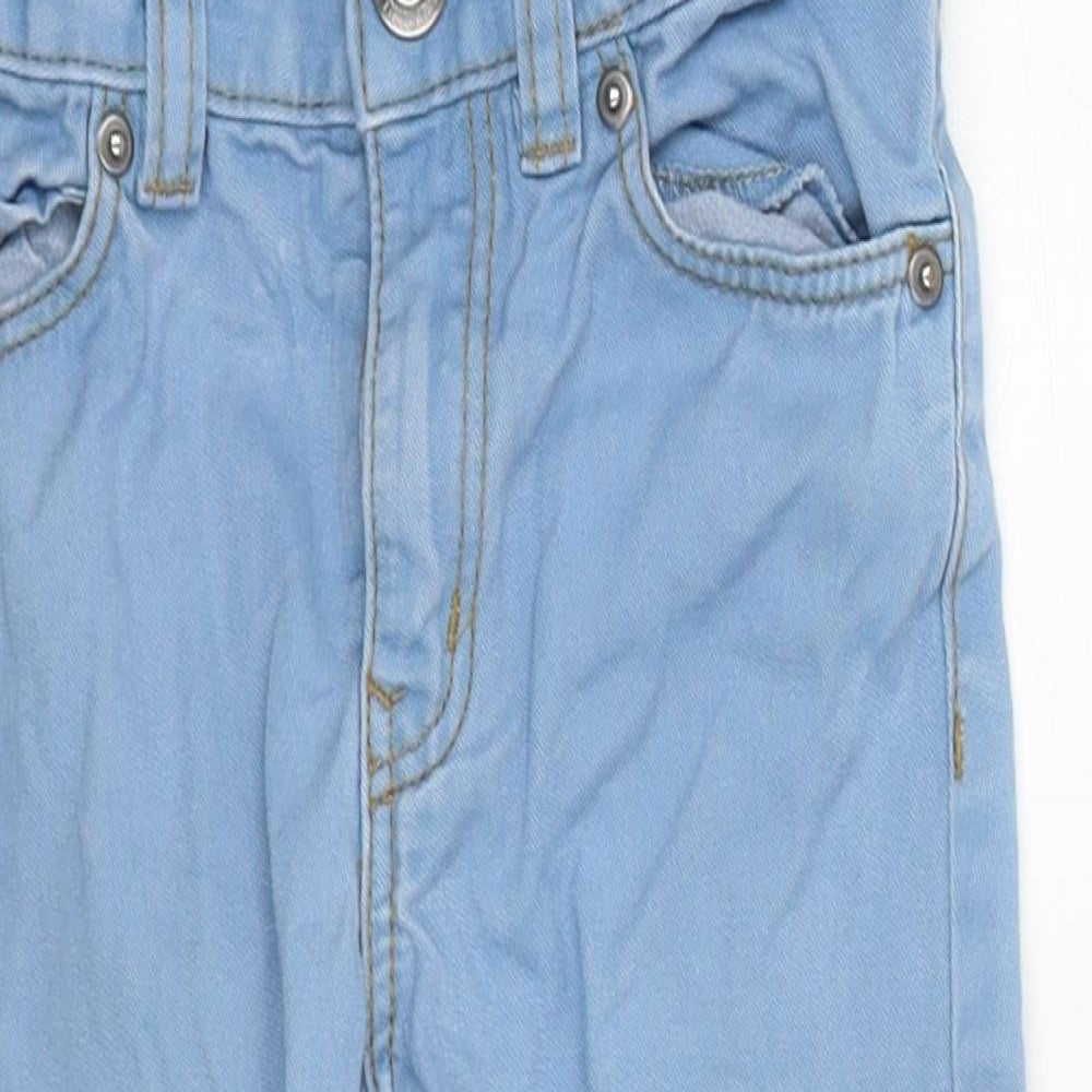 H&M Girls Blue 100% Cotton Straight Jeans Size 2-3 Years Regular Zip