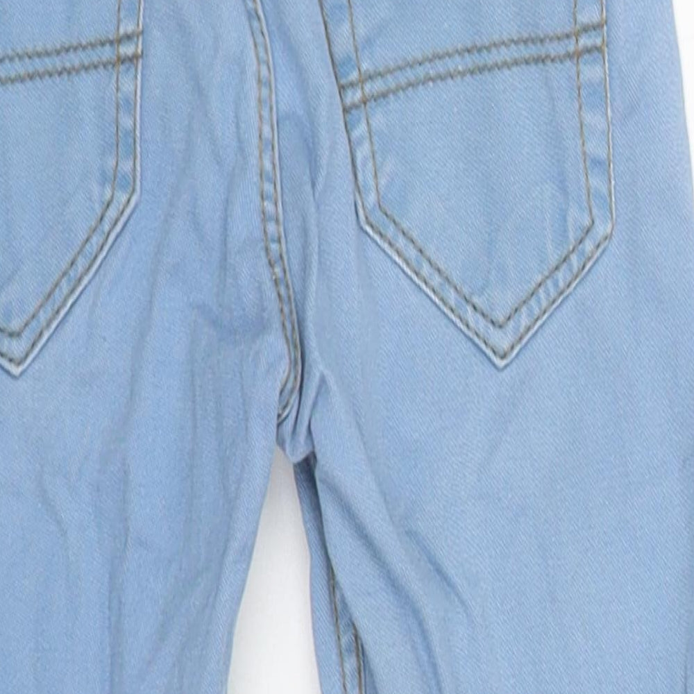H&M Girls Blue 100% Cotton Straight Jeans Size 2-3 Years Regular Zip