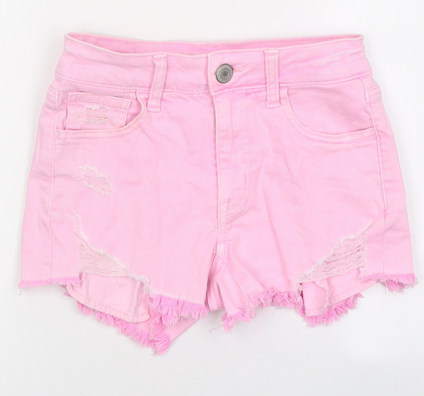 American Outfitters Womens Pink 100% Cotton Hot Pants Shorts Size 4 L10 in Regular Zip
