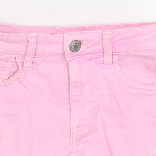 American Outfitters Womens Pink 100% Cotton Hot Pants Shorts Size 4 L10 in Regular Zip