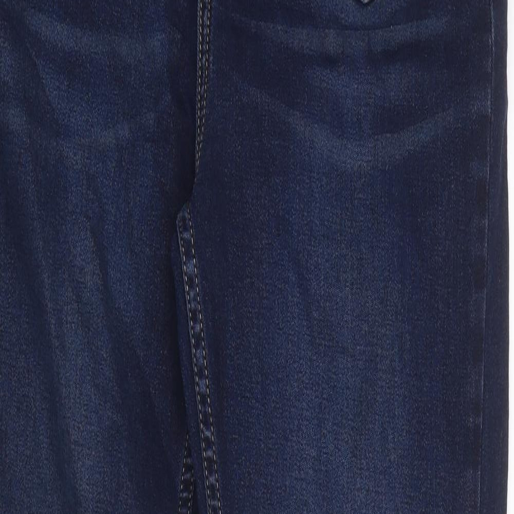 NEXT Womens Blue 100% Cotton Flared Jeans Size 12 L32 in Regular Zip