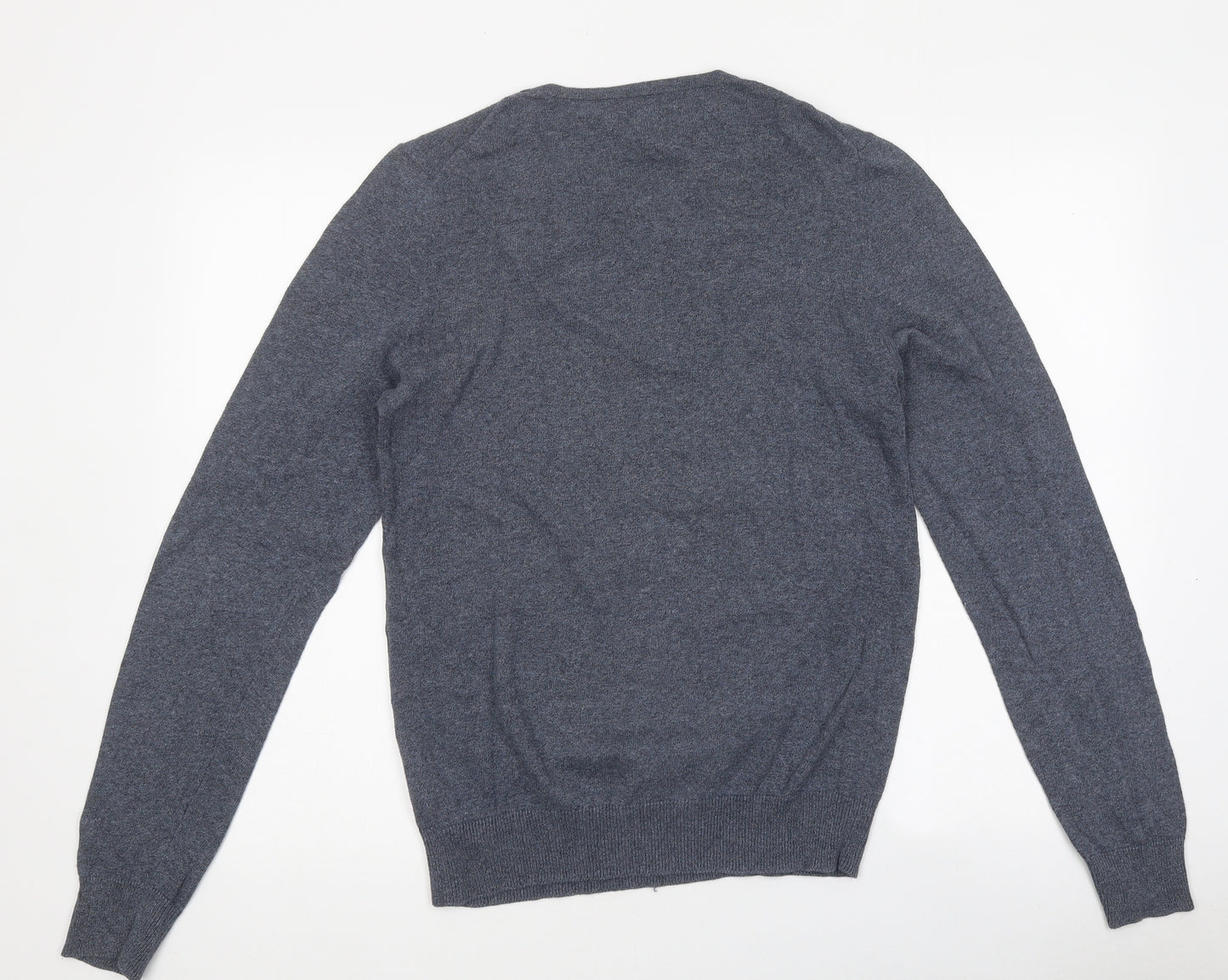 H&M Mens Grey Round Neck Cotton Pullover Jumper Size M