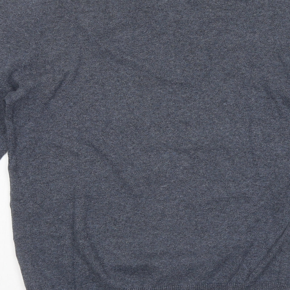 H&M Mens Grey Round Neck Cotton Pullover Jumper Size M