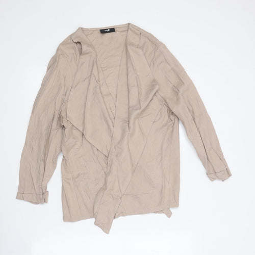 Wallis Womens Beige V-Neck Polyester Cardigan Jumper Size L