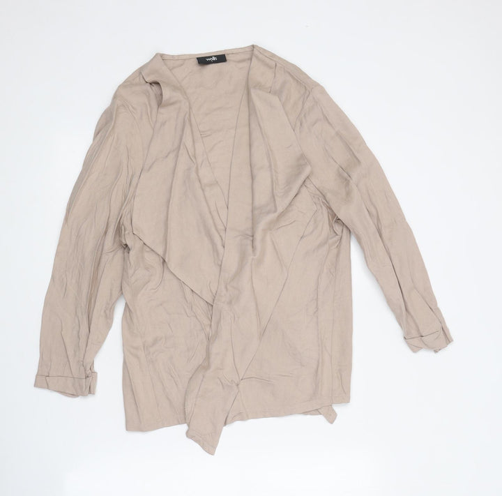 Wallis Womens Beige V-Neck Polyester Cardigan Jumper Size L