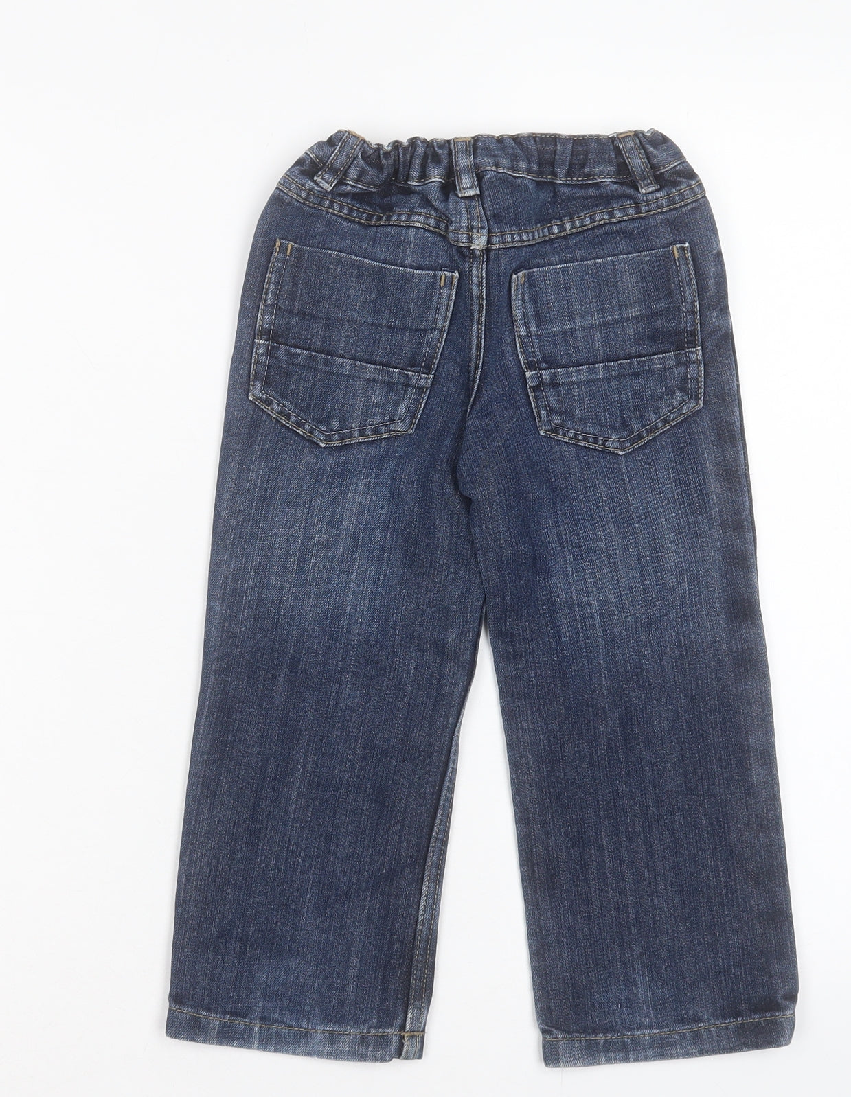 TU Boys Blue Cotton Straight Jeans Size 3-4 Years Regular Button
