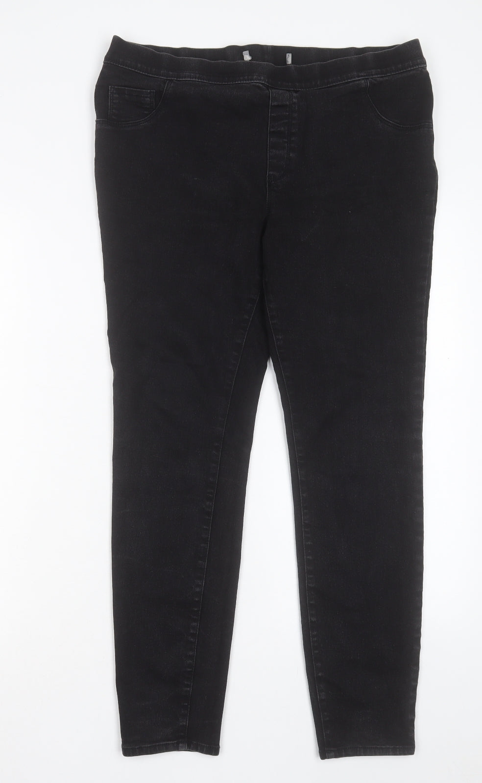 George Womens Black Cotton Jegging Trousers Size 16 L28 in Regular