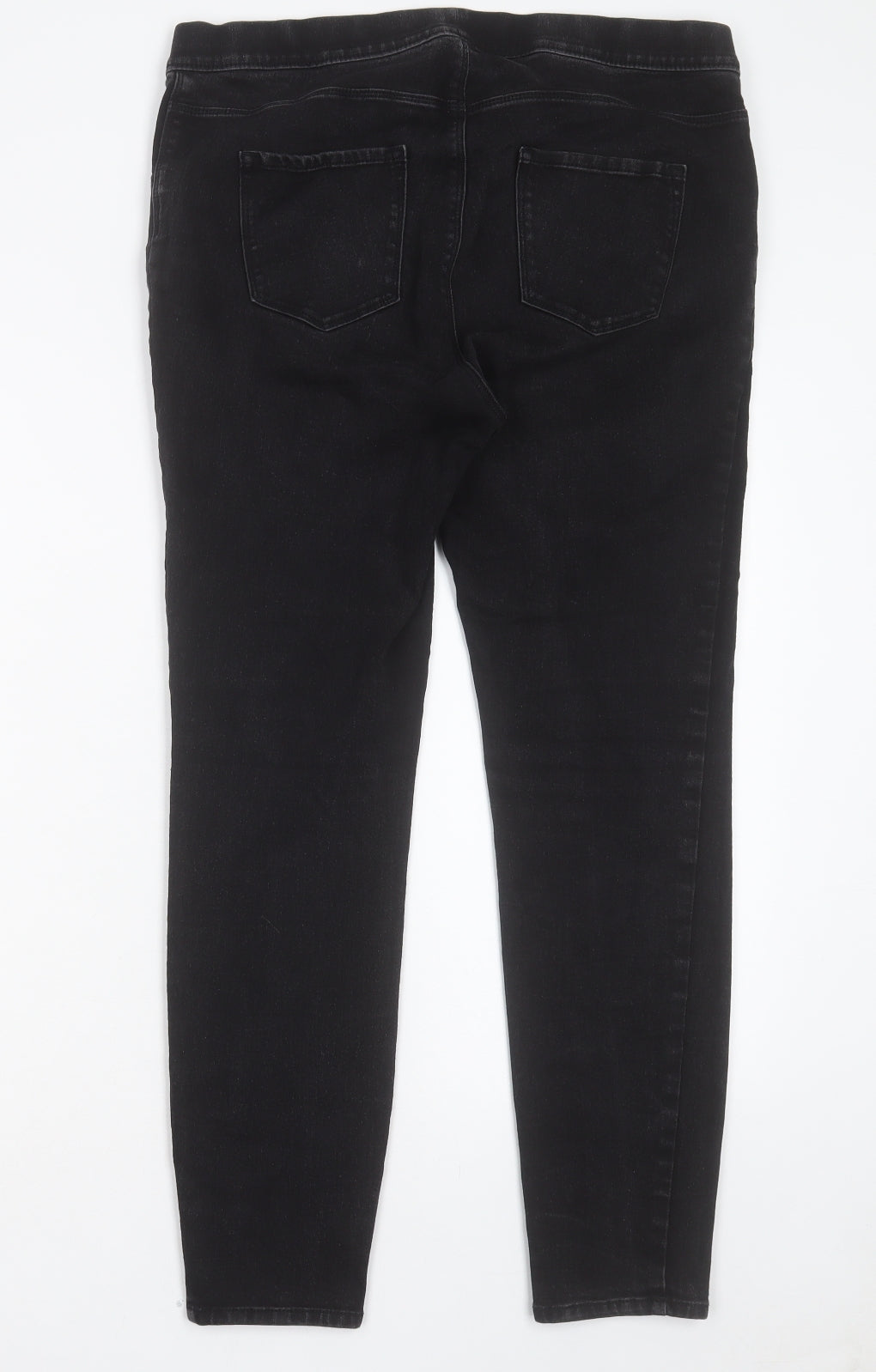 George Womens Black Cotton Jegging Trousers Size 16 L28 in Regular