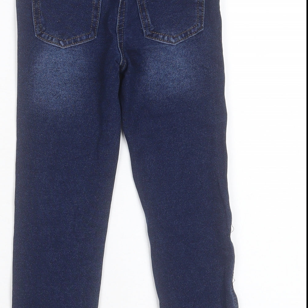 Matalan Girls Blue Cotton Jegging Jeans Size 4-5 Years Regular Pullover