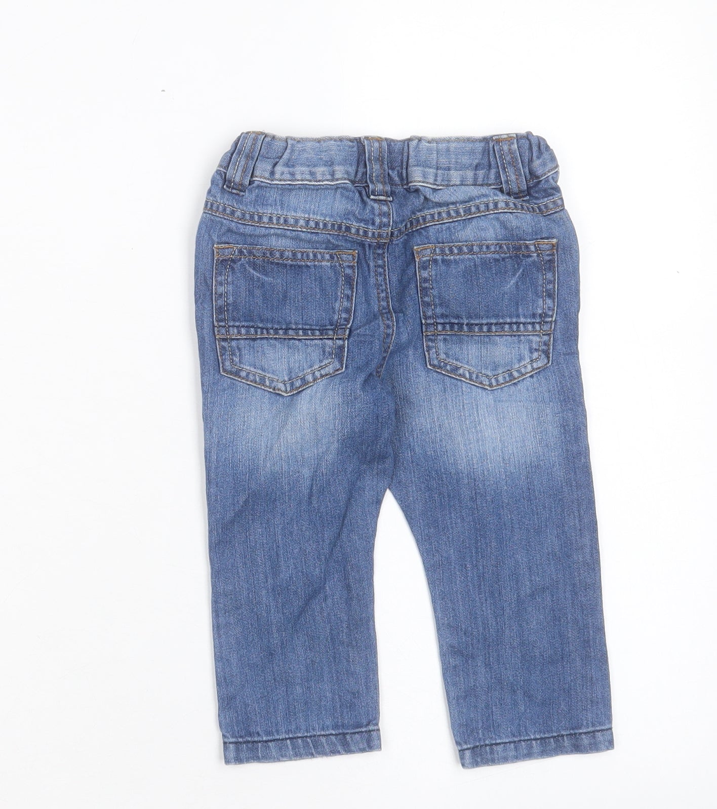 NEXT Boys Blue Cotton Capri Jeans Size 12-18 Months Button