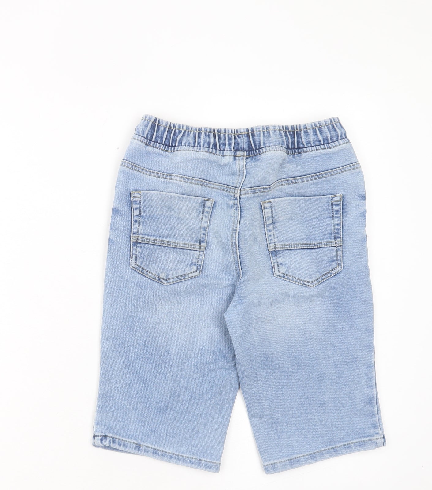 TU Boys Blue Cotton Bermuda Shorts Size 10 Years Regular Drawstring