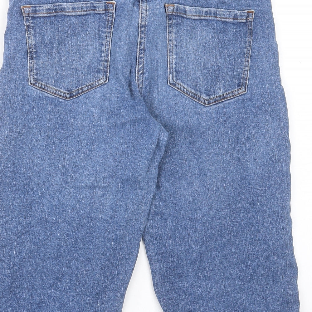 NEXT Womens Blue Cotton Bermuda Shorts Size 10 L14 in Regular Button