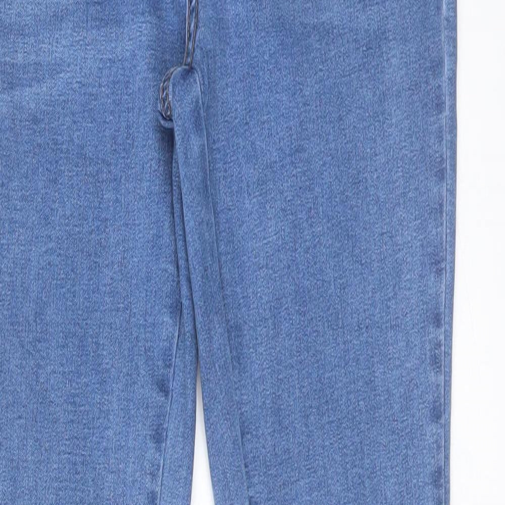 TU Womens Blue Cotton Flared Jeans Size 8 L31 in Slim Button