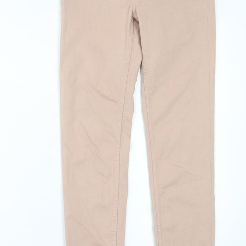 Fat Face Womens Pink Cotton Skinny Jeans Size 8 L30 in Regular Button