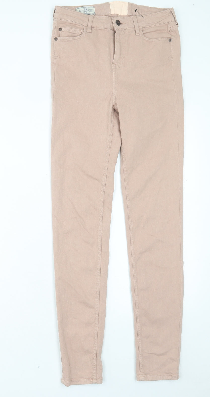 Fat Face Womens Pink Cotton Skinny Jeans Size 8 L30 in Regular Button