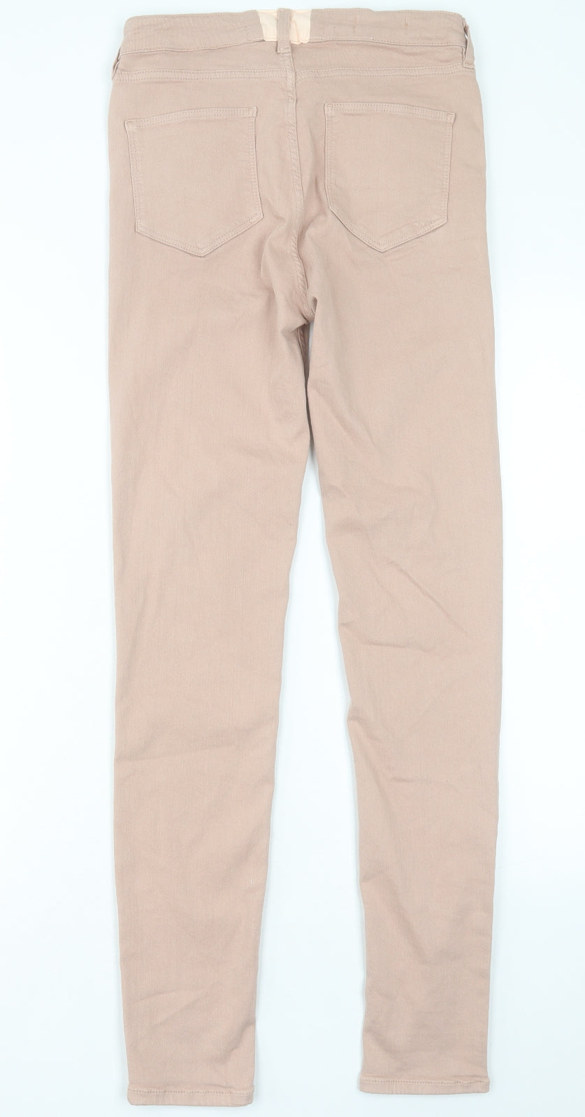 Fat Face Womens Pink Cotton Skinny Jeans Size 8 L30 in Regular Button