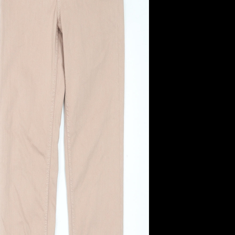 Fat Face Womens Pink Cotton Skinny Jeans Size 8 L30 in Regular Button