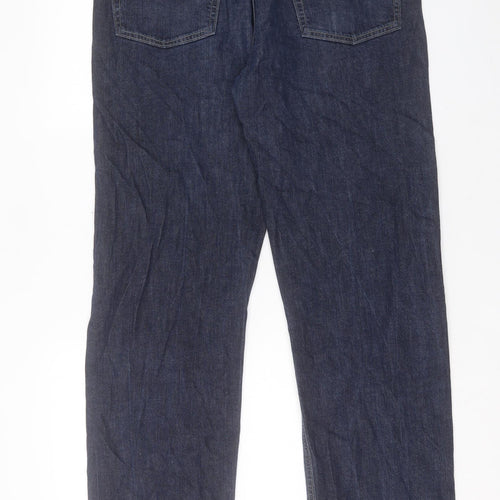 HUGO BOSS Mens Blue Cotton Straight Jeans Size 36 in L34 in Regular Button - Long Leg