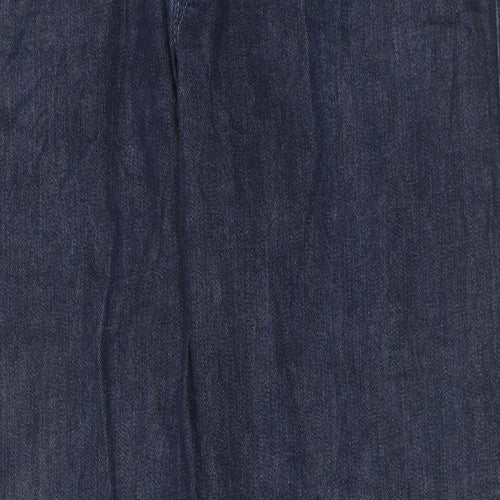 HUGO BOSS Mens Blue Cotton Straight Jeans Size 36 in L34 in Regular Button - Long Leg