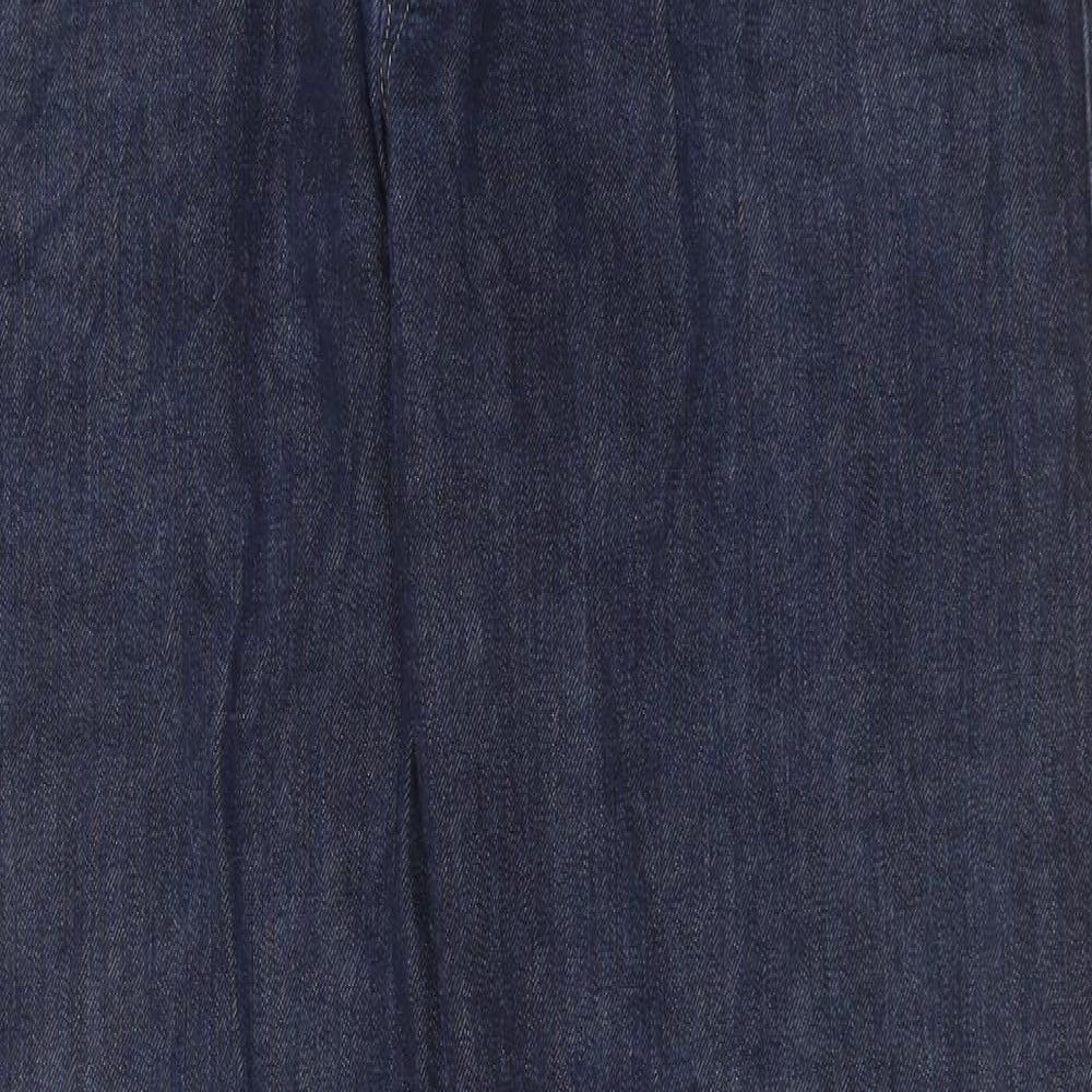HUGO BOSS Mens Blue Cotton Straight Jeans Size 36 in L34 in Regular Button - Long Leg