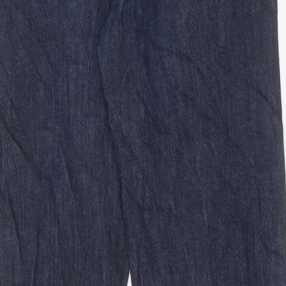 HUGO BOSS Mens Blue Cotton Straight Jeans Size 36 in L34 in Regular Button - Long Leg