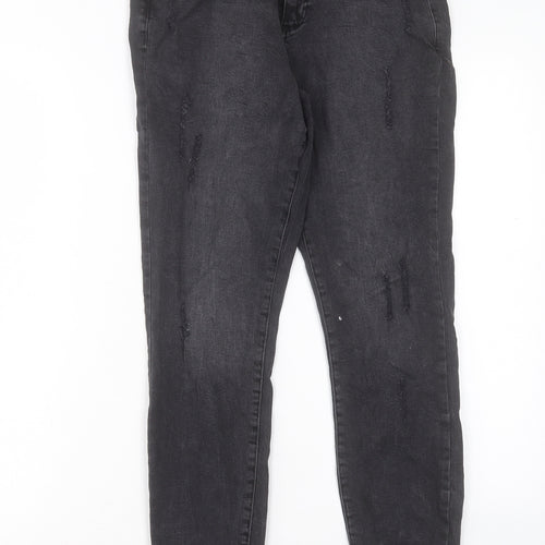 Denim & Co. Womens Black Cotton Skinny Jeans Size 12 L26 in Regular Button
