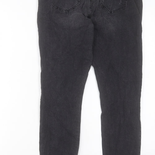 Denim & Co. Womens Black Cotton Skinny Jeans Size 12 L26 in Regular Button