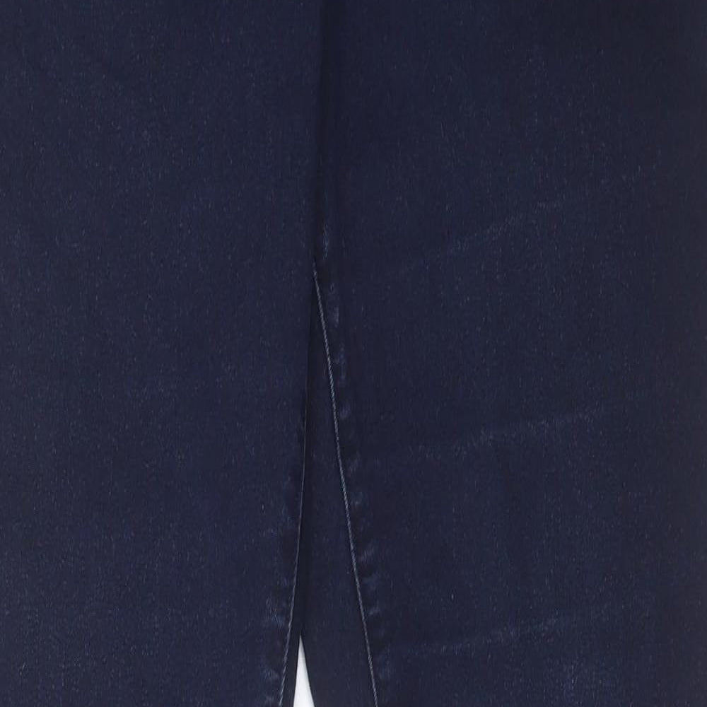 Marks and Spencer Womens Blue Cotton Skinny Jeans Size 12 L32 in Regular Button