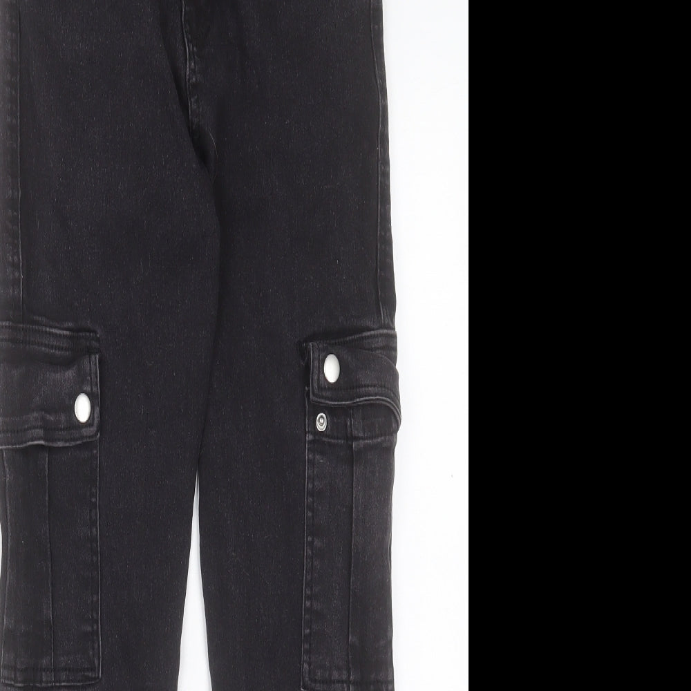 Select Womens Black Cotton Tapered Jeans Size 10 L26 in Regular Button - Cargo Jeans