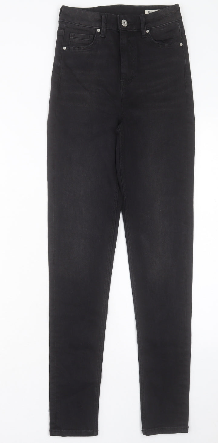 Marks and Spencer Womens Black Cotton Skinny Jeans Size 6 L30 in Regular Button
