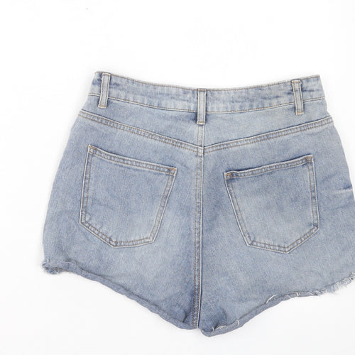 Denim & Co. Womens Blue Cotton Boyfriend Shorts Size 12 L3 in Regular Button