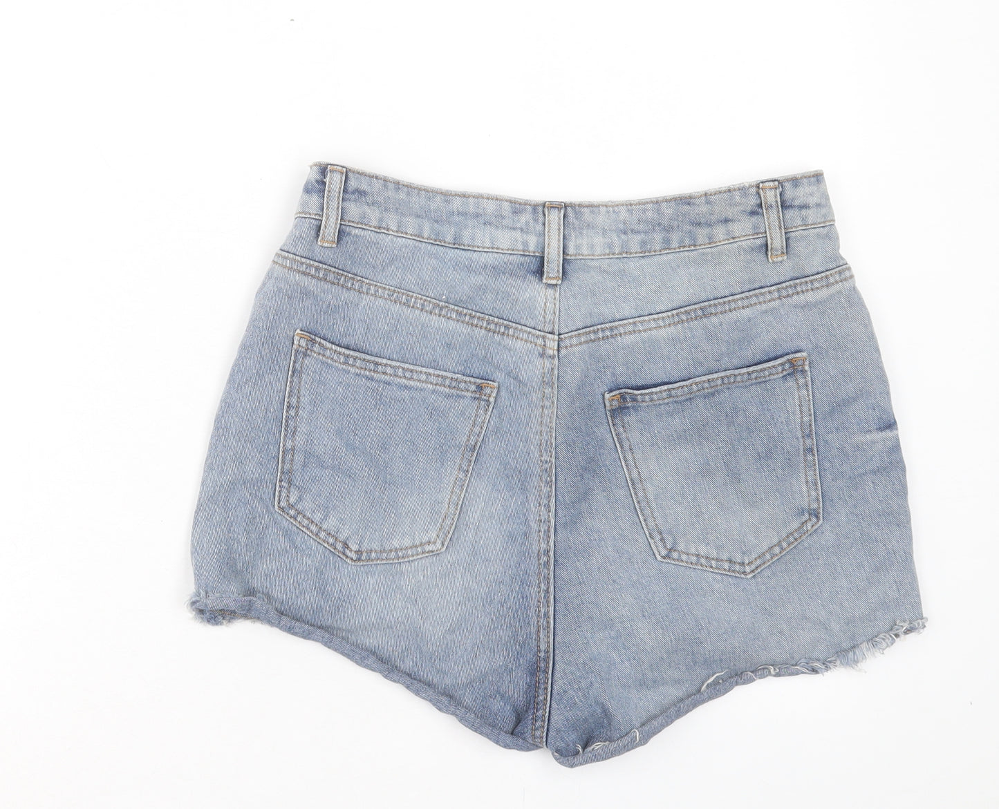 Denim & Co. Womens Blue Cotton Boyfriend Shorts Size 12 L3 in Regular Button