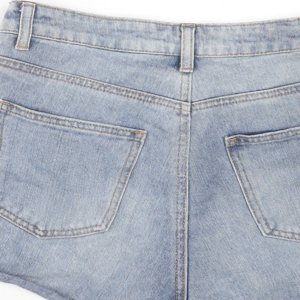 Denim & Co. Womens Blue Cotton Boyfriend Shorts Size 12 L3 in Regular Button
