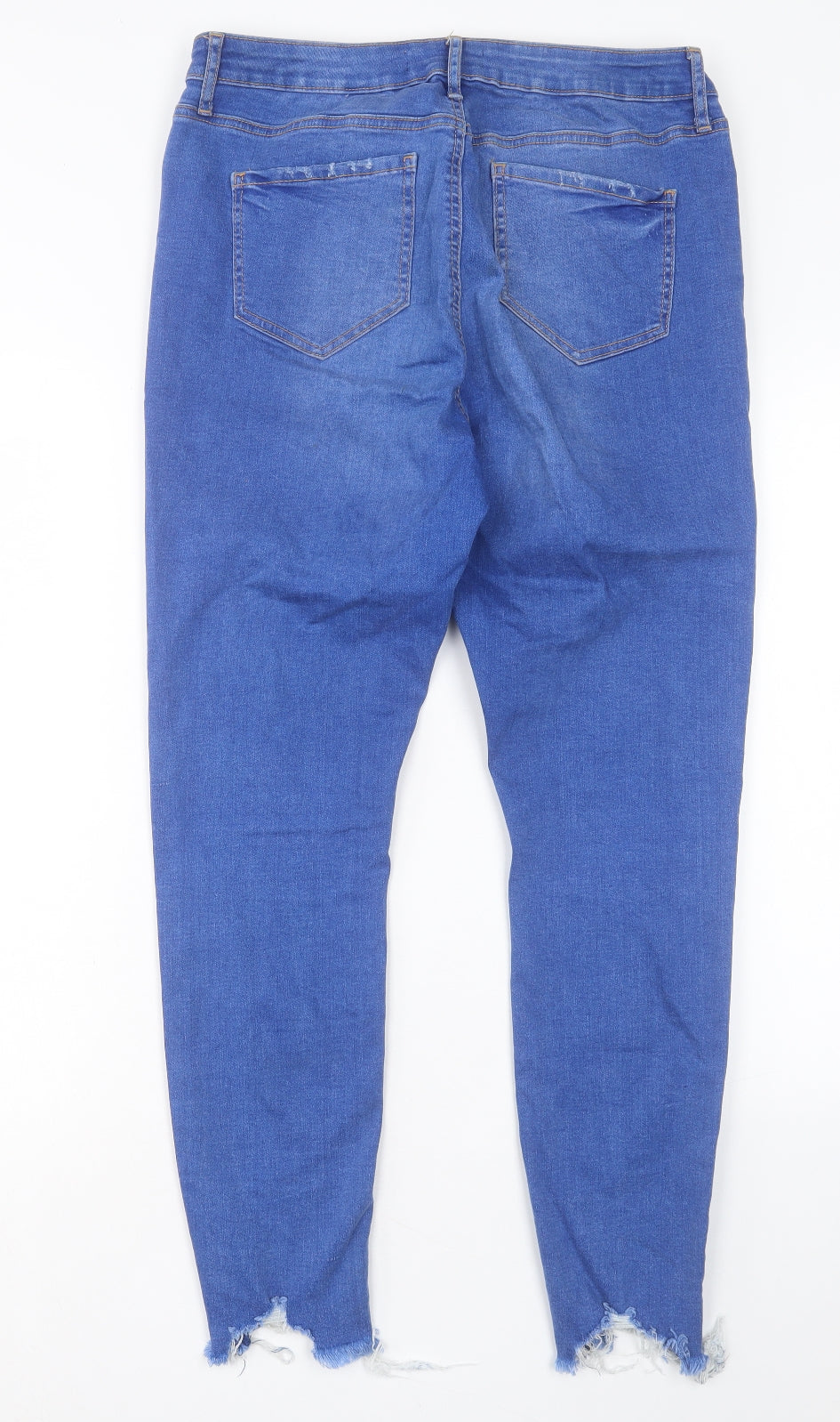 Denim & Co. Womens Blue Cotton Skinny Jeans Size 14 L28 in Regular Button