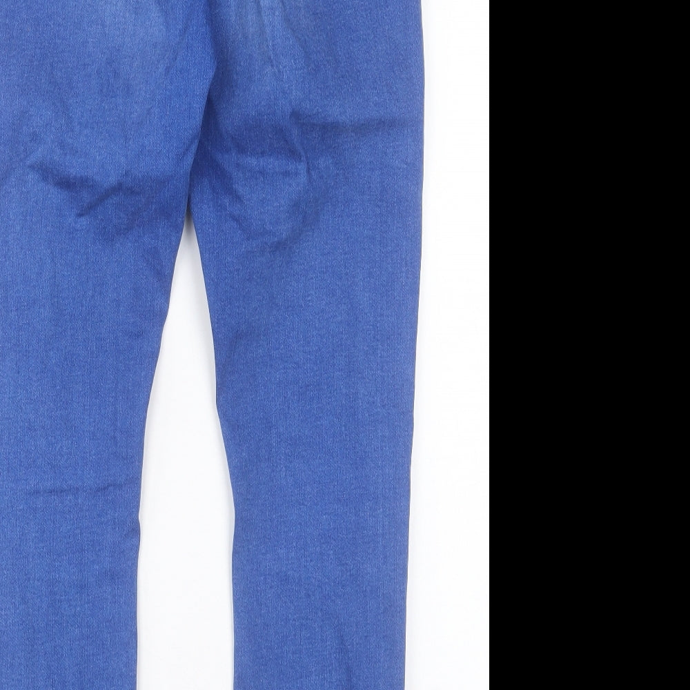 Denim & Co. Womens Blue Cotton Skinny Jeans Size 14 L28 in Regular Button