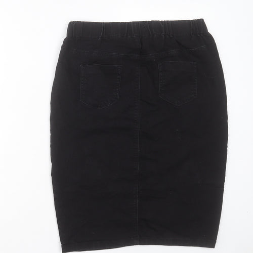 Papaya Womens Black Cotton Straight & Pencil Skirt Size 14