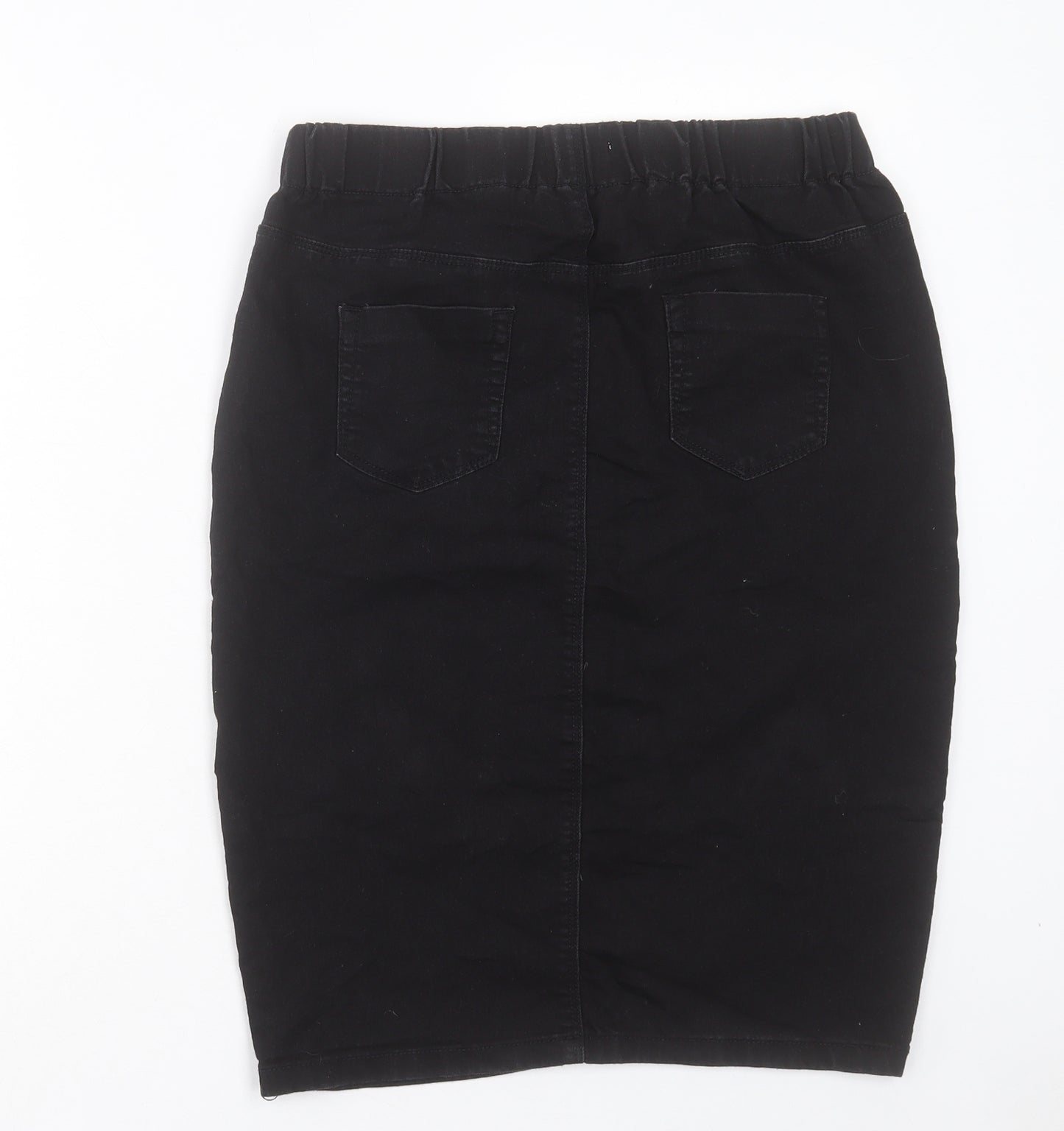 Papaya Womens Black Cotton Straight & Pencil Skirt Size 14