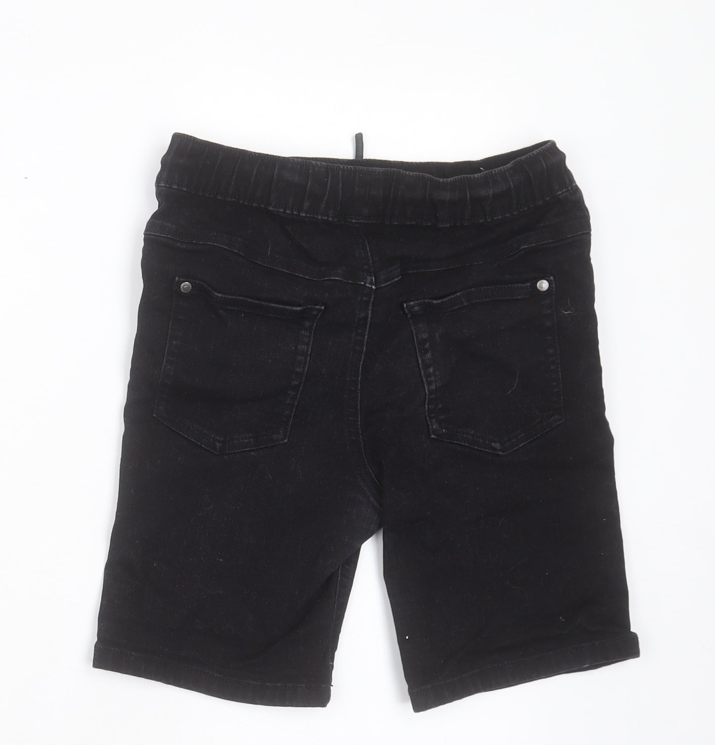 George Boys Black Cotton Bermuda Shorts Size 12-13 Years Regular Drawstring