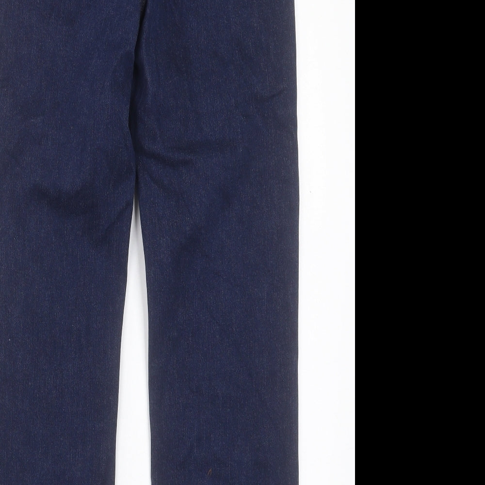 Marks and Spencer Womens Blue Cotton Straight Jeans Size 12 L26 in Regular Button