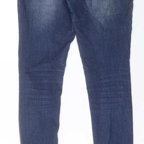Denim & Co. Womens Blue Cotton Skinny Jeans Size 12 L34 in Regular Button