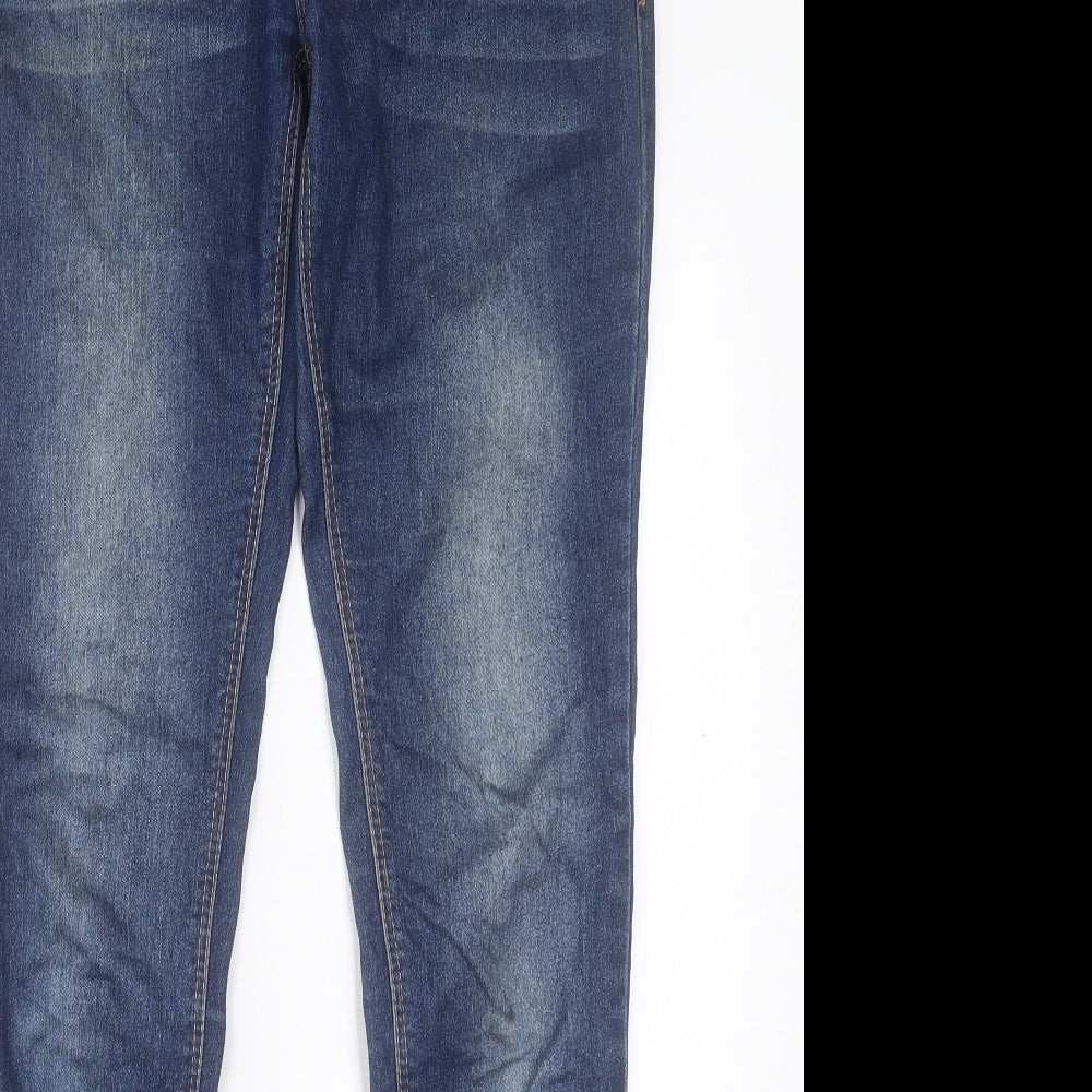 Denim & Co. Womens Blue Cotton Skinny Jeans Size 12 L34 in Regular Button