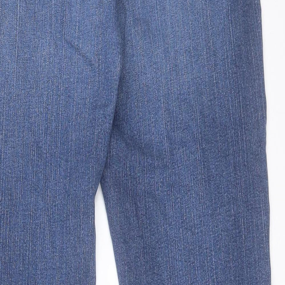 Marks and Spencer Womens Blue Cotton Bootcut Jeans Size 12 L31 in Slim Button