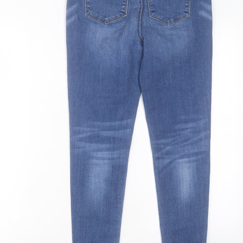 WAX JEAN Womens Blue Cotton Skinny Jeans Size M L27 in Regular Button