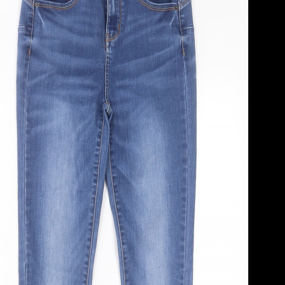WAX JEAN Womens Blue Cotton Skinny Jeans Size M L27 in Regular Button