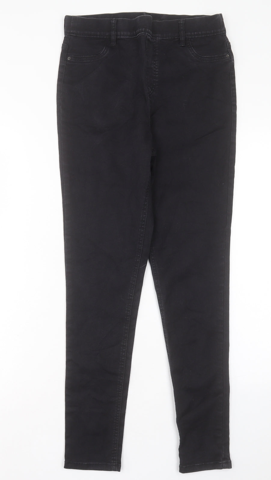 F&F Womens Black Cotton Jegging Trousers Size 12 L29 in Regular
