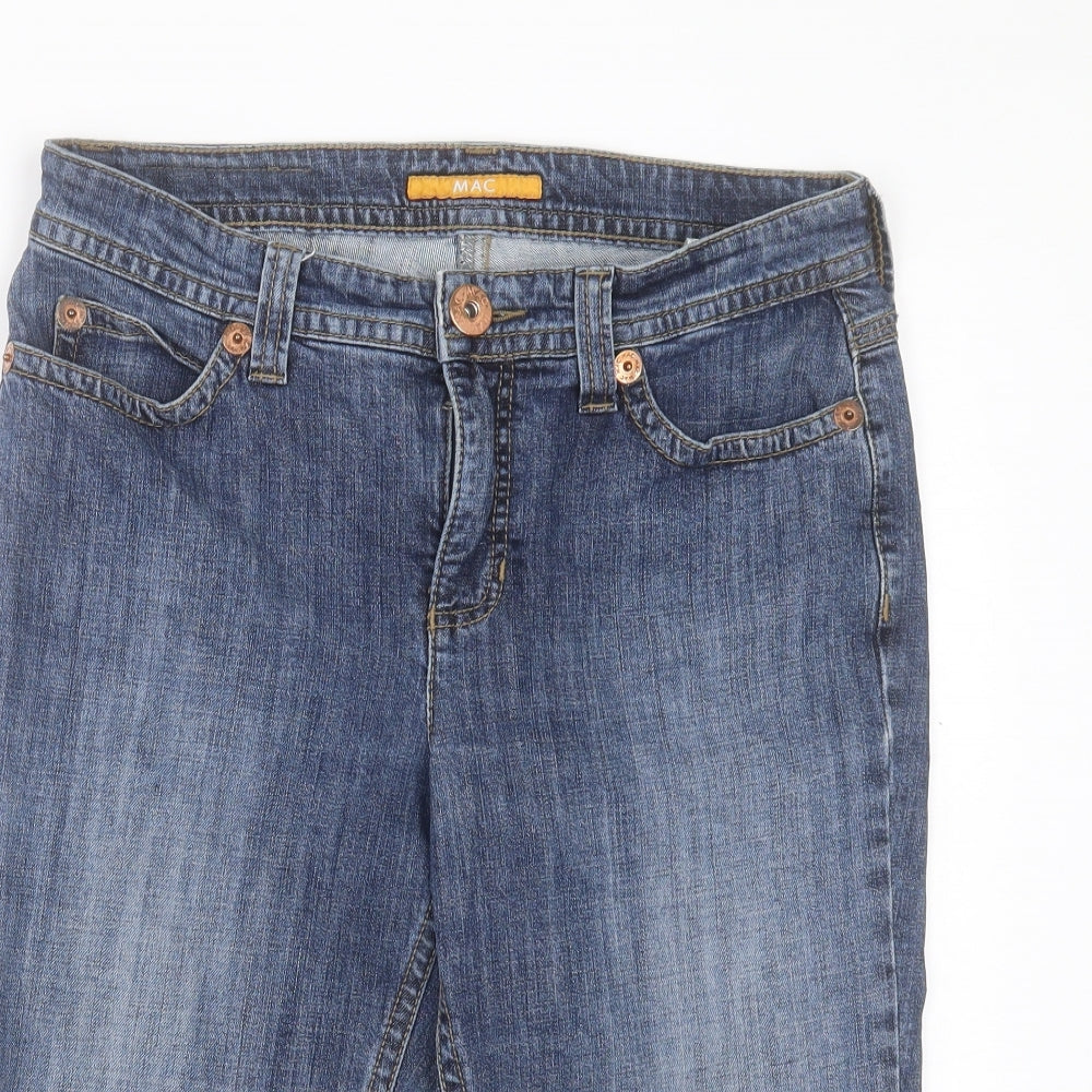 Mac Womens Blue Cotton Bermuda Shorts Size 12 L16 in Regular Button