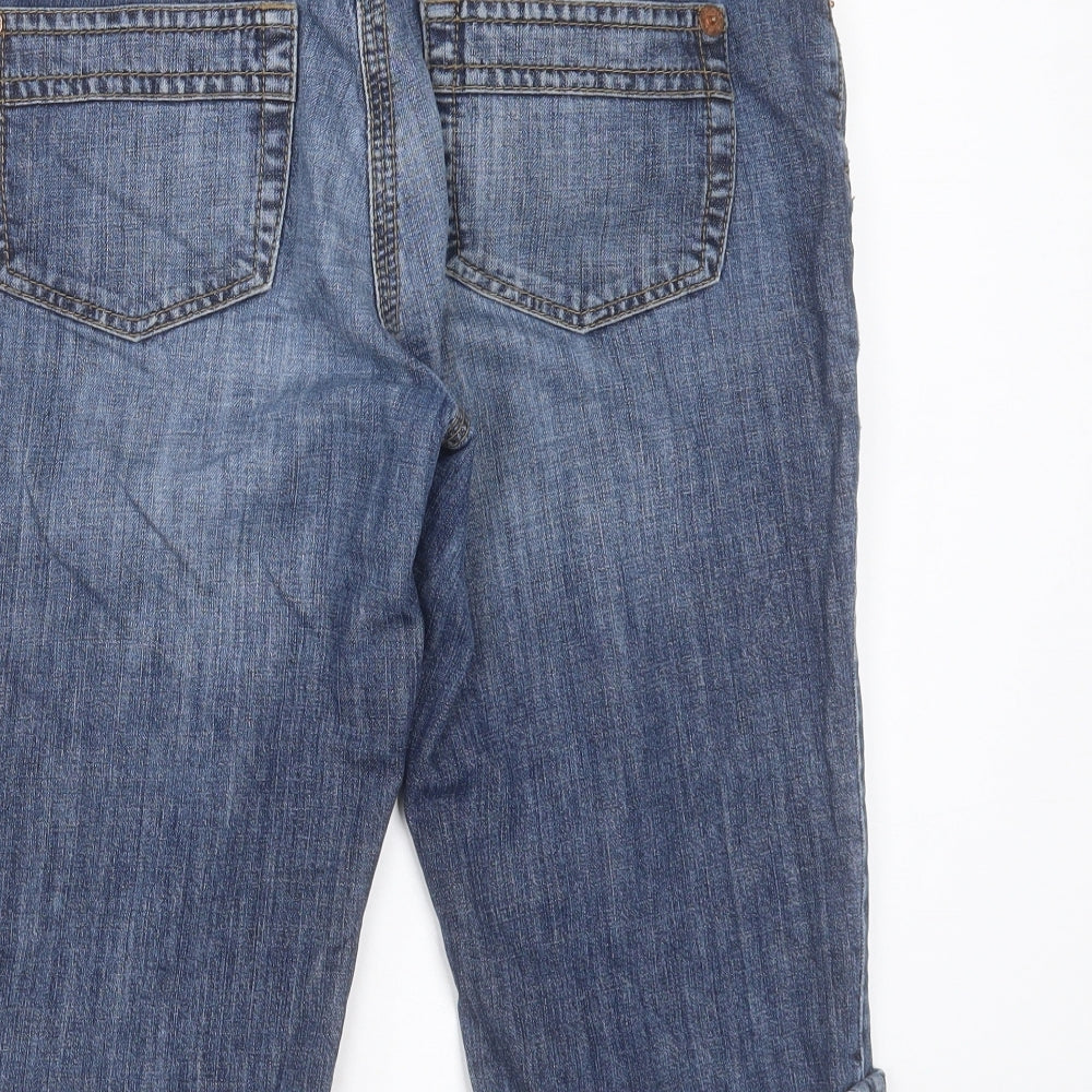 Mac Womens Blue Cotton Bermuda Shorts Size 12 L16 in Regular Button