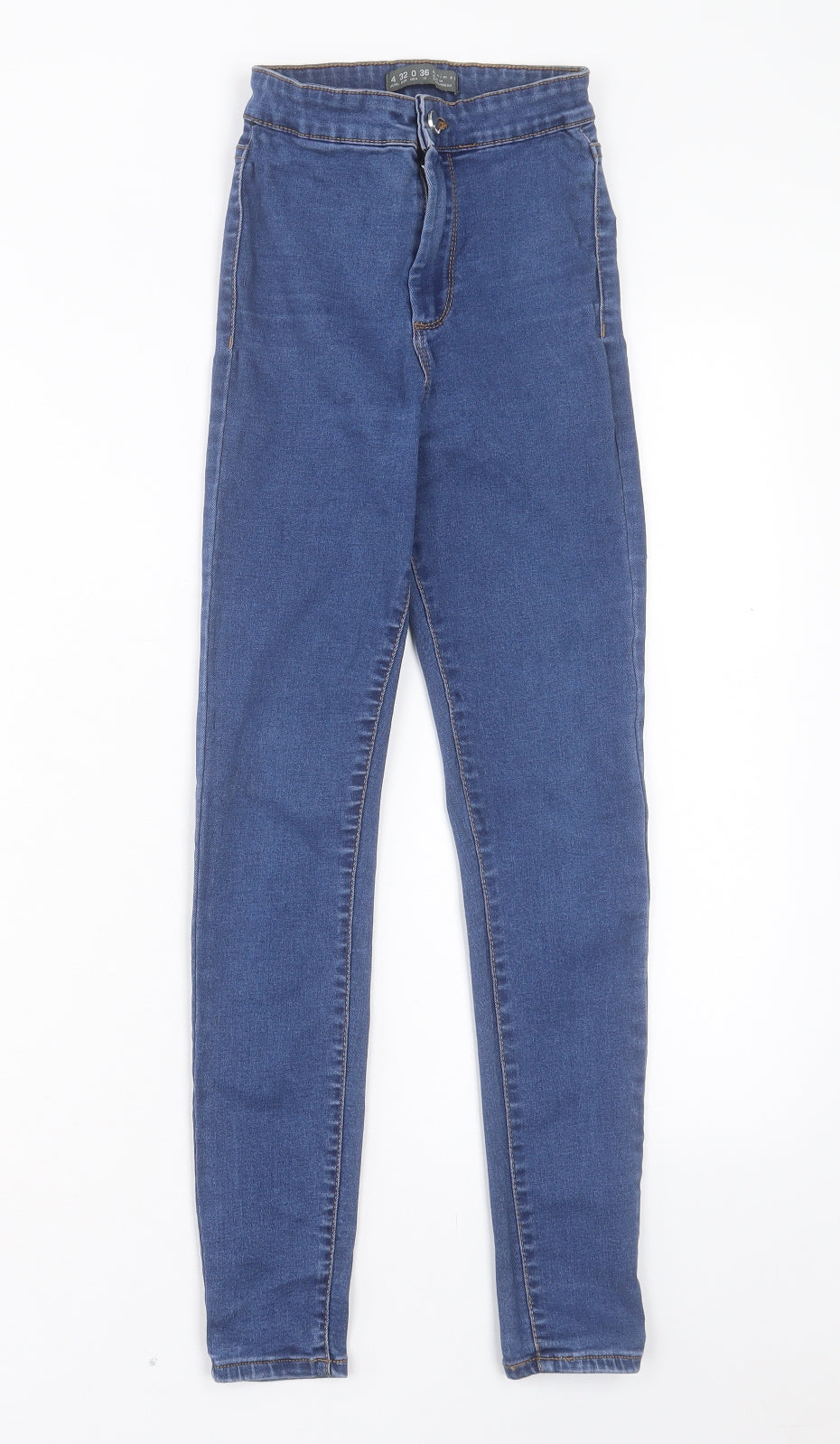 Denim & Co. Womens Blue Cotton Skinny Jeans Size 4 L25 in Regular Button